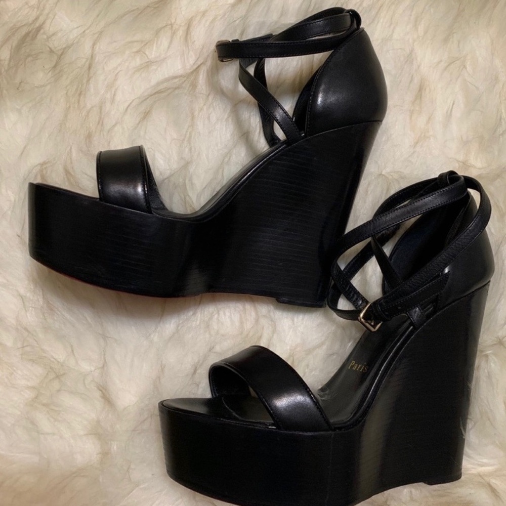 Christian Louboutin Black Wedges